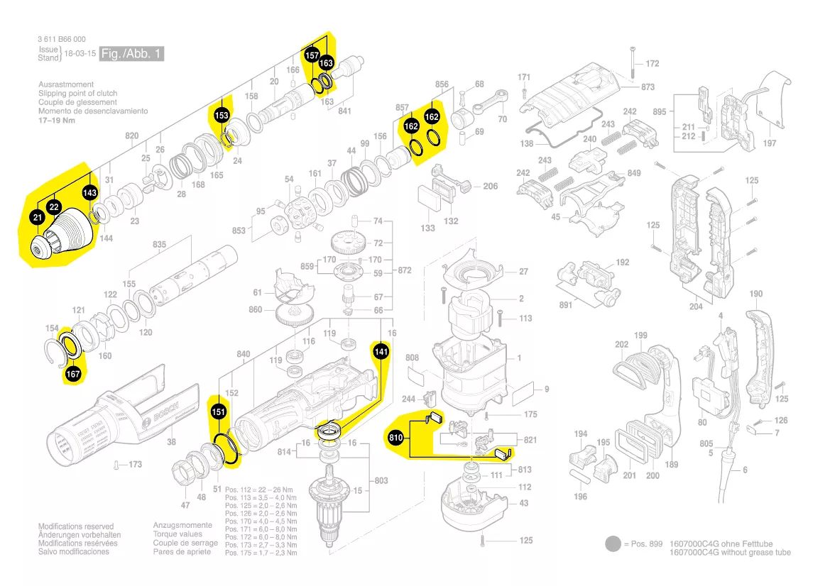 Kit entretien réf. 1 607 000 C4G Bosch